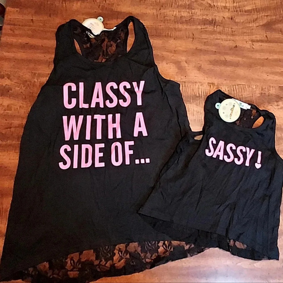 unbranded Tops - Classy with a side of sassy Mommy and Me Tank Tops-NWT